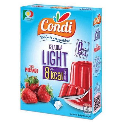 Gelatina Light de Morango, apenas 8 kcal por porção