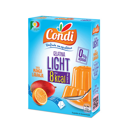 Gelatina Manga Laranja Light sem açúcar adicionado