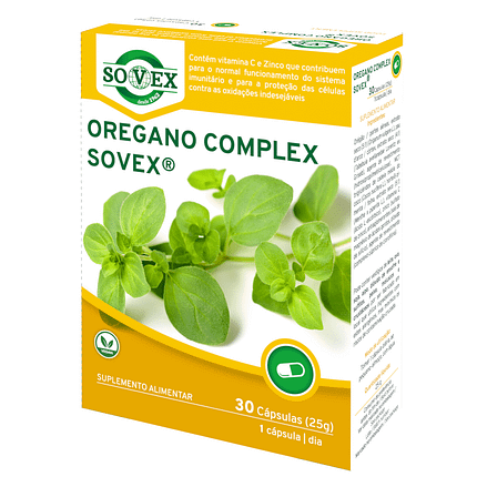 Oregano Complex, suplemento alimentar para o sistema imunitário, adequado a vegans