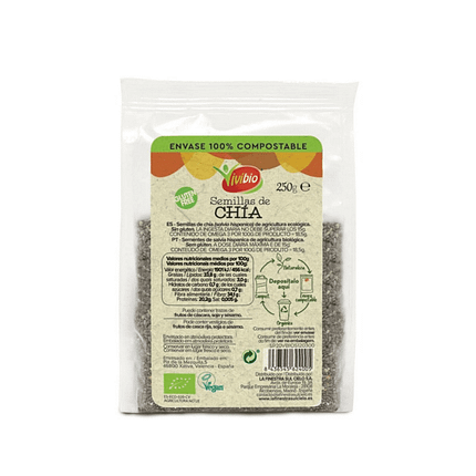 Sementes de chia biológicas para adicionar a sobremesas