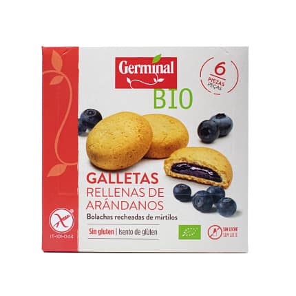 Biscoitos de Arroz com Recheio de Mirtilo Alimentação Germinal