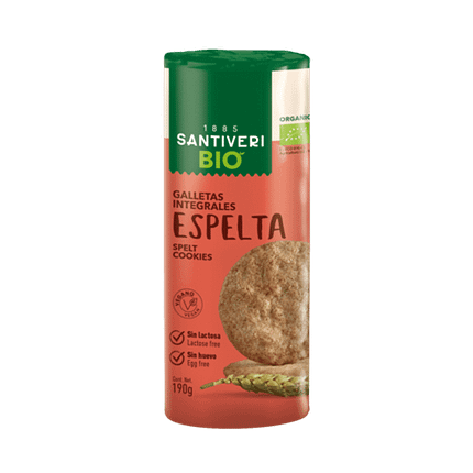 Bolachas Integrais com Espelta, com ingredientes biológicos, sem lactose, vegan