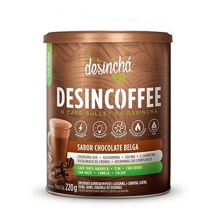 Desincoffe sabor a chocolate Belga, sem glúten, sem lactose, vegan