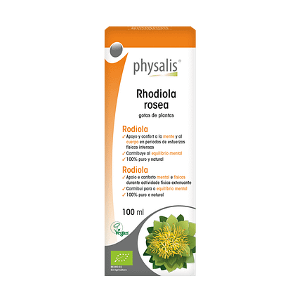 Rhodiola Rosea, suplemento alimentar biológico, vegan