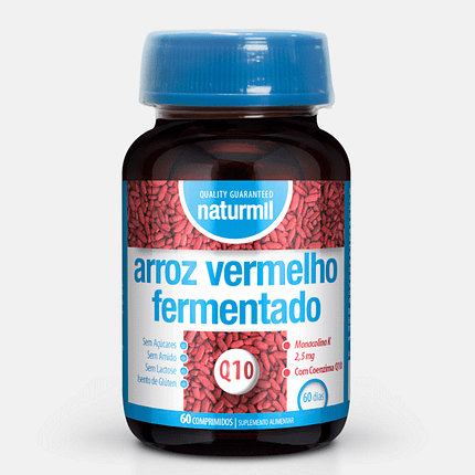Arroz Vermelho Fermentado, suplemento alimentar sem açúcar, sem glúten, sem lactose