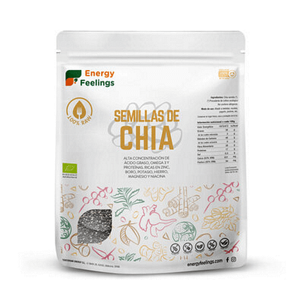 Sementes de Chia, biológicas, vegan, sem glúten