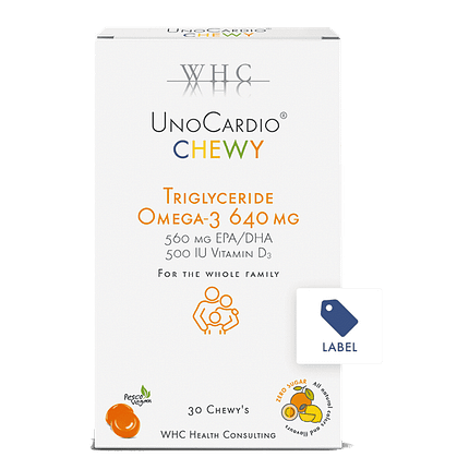 UnoCardio Chewy, suplemento alimentar sem glúten, sem lactose, sem açúcar