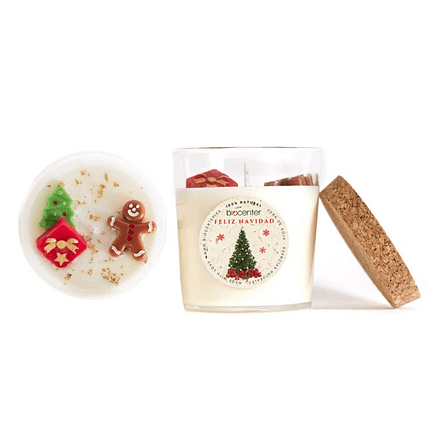 Vela Artesanal Feliz Natal, 100% natural