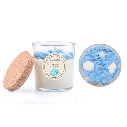 Vela Artesanal Oceano, 100% natural