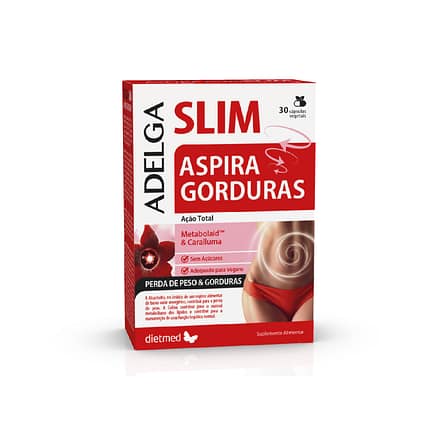 Adelgaslim Aspira Gorduras, suplemento alimentar sem glúten, sem lactose, vegan