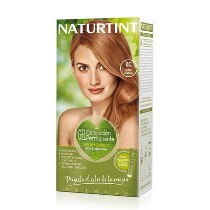 Gel Coloração Permanente Louro Claro Acobreado 8C, vegan