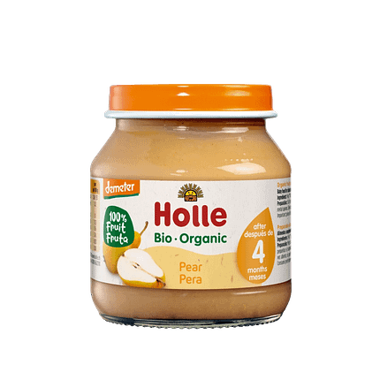 Puré de Pera, com ingredientes biológicos, sem glúten, sem lactose, vegan e vegetariano