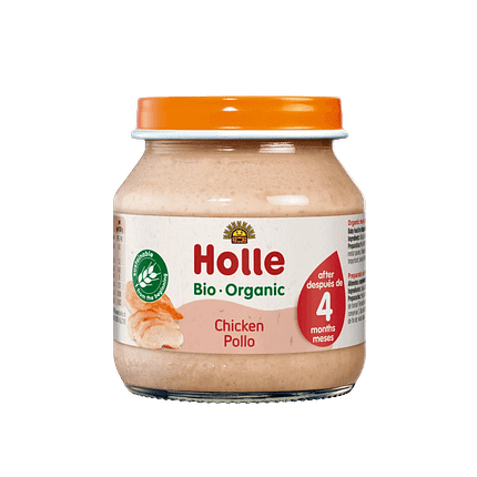 Puré de Carne de Frango, com ingredientes biológicos, sem glúten, sem lactose