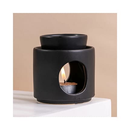 Queimador de Perfumes em Cerâmica Preto