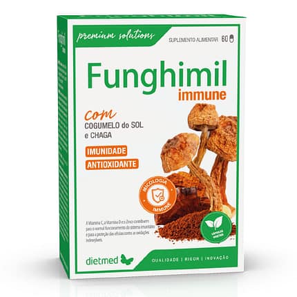 Funghimil Immune, suplemento alimentar sem glúten, sem lactose, sem açúcar