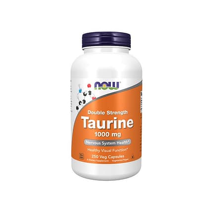 Taurine 1000mg, suplemento alimentar vegan, vegetariano