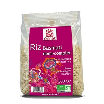 Arroz Basmati Semi-Integral, biológico, vegan, vegetariano