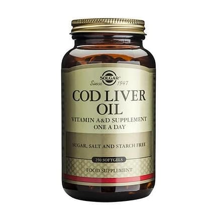 Óleo de Fígado de Bacalhau, suplemento alimentar sem glúten