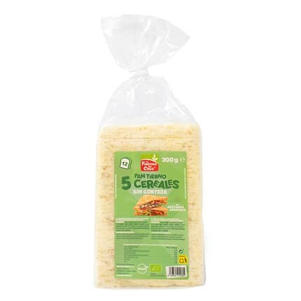 Pão de Forma Sem Côdea 5 Cereais com ingredientes biológicos, para vegans