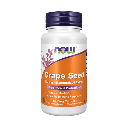 Grape Seed Extract 100 mg Now Suplemento Alimentar Stress Oxidativo Antioxidante