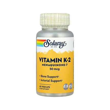 Vitamina K-2 Solaray Vegan Suplemento Alimentar Ossos Circulação
