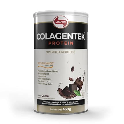 Colagentek Protein Body Balance Cacau Vitafor Suplemento Pele Cabelo Unhas Massa Muscular Articulações