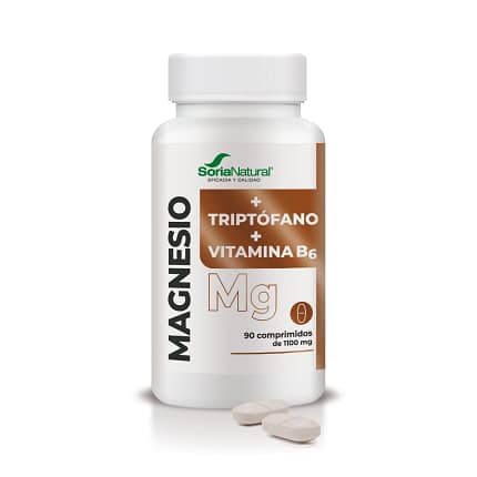 Magnésio Triptófano Vitamina B6 Comprimidos Libertação Prolongada Soria Natural Sistema Nervoso Suplemento