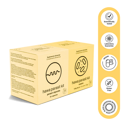 Hawa Pharma Parasit Kit Suplemento Alimentar Desintoxicação 30 dias Equilíbrio Intestinal