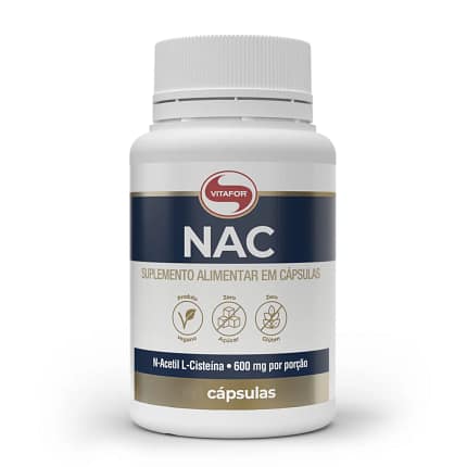 NAC (N-Acetil Cisteína) Vitafor Equilíbrio Redox Celular Antienvelhecimento Saúde Respiratória Suplemento Alimentar