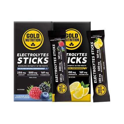 Electrolytes Sticks Gold Nutrition Suplemento Alimentar Hidratação Desporto