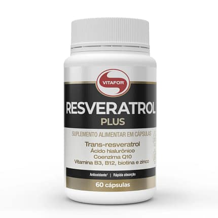Resveratrol Plus Vitafor Suplemento Vitaminas Pele Cabelo Unhas Sistema Respiratório Função Hepática