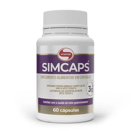 Simcaps Cápsulas Suplemento Vitafor Saúde Gastrointestinal Digestão Leve Protetor Intestinal