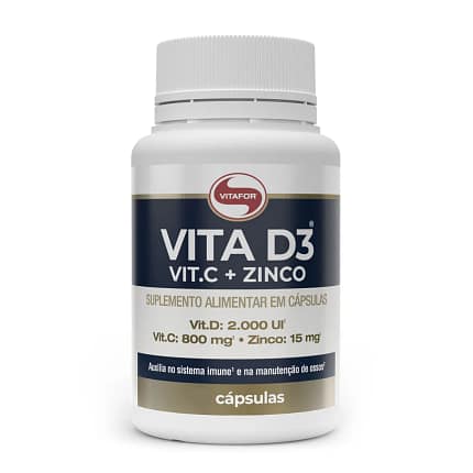 Vita D + C + Zinco Vitafor Vitaminas Sistema Imunitário Suplemento Alimentar
