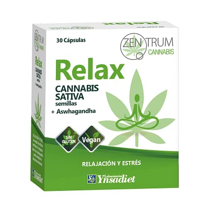 Relax Cannabis Sativa Sementes + Ashwagandha Ynsadiet Suplemento Alimentar Sistema Nervoso