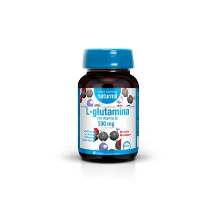 L-Glutamina 500 mg Suplemento Alimentar Naturmil Músculos Sistema Imunitário