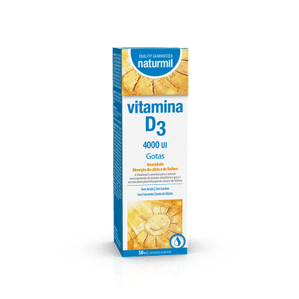 Vitamina D3 Gotas Suplemento Alimentar naturmil Sistema Imunitário Ossos