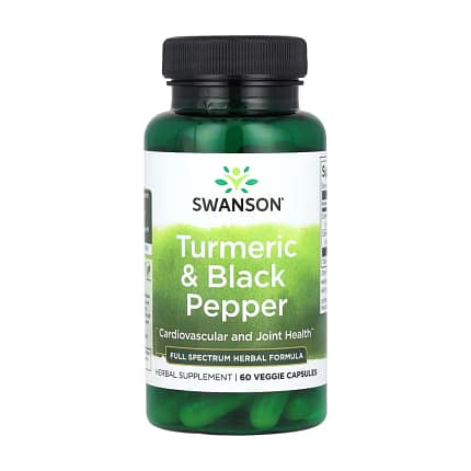 Tumeric & Black Pepper Suplemento Alimentar Swanson