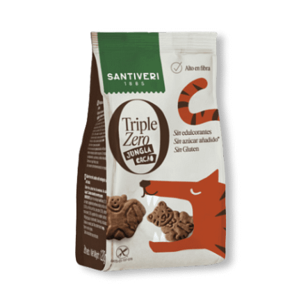 Triple Zero Bolachas da Selva de Aveia com Cacau Alimentação Santiveri