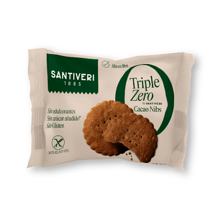 Triple Zero Bolachas com Pepitas de Cacau e Aveia Alimentação Santiveri