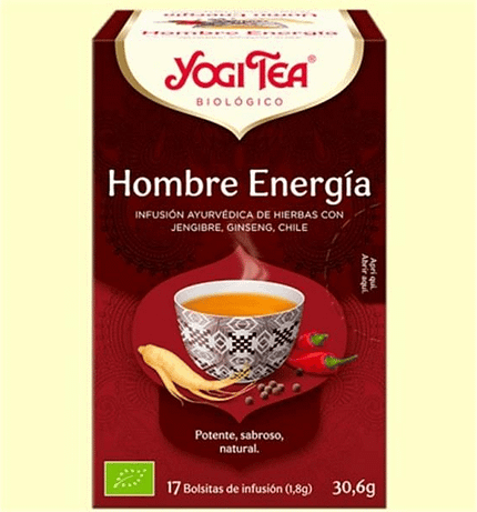 Infusão Homem Energia, com ingredientes biológicos e adequado a vegans