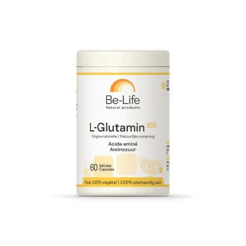 L-Glutamina 800 Be-Life Suplemento Alimentar Combustível Energético Glóbulos Brancos Tecidos Músculos Fígado Intestino Neurónios Pâncreas