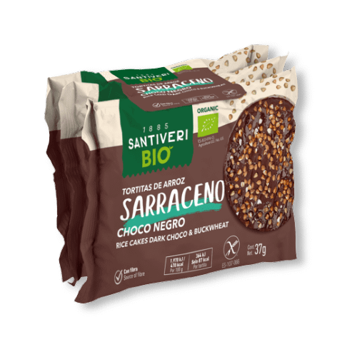Bolachas de Arroz Cobertas com Chocolate Preto Alimentação Santiveri Bolachas de Arroz Cobertas com Chocolate Preto Alimentação Santiveri