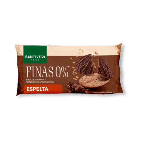 Bolachas Finas com Espelta 0% e Chocolate Preto Alimentação Santiveri