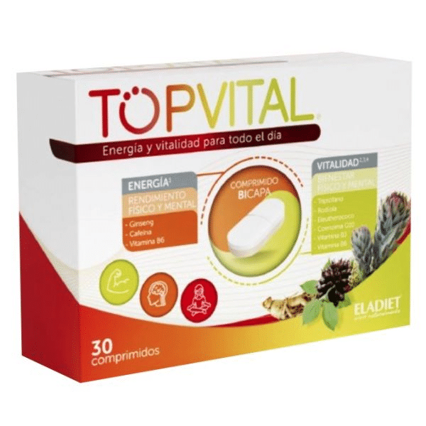 TopVital 30 comprimidos Eladiet TopVital, suplemento alimentar sem açúcar, sem glúten e sem lactose
