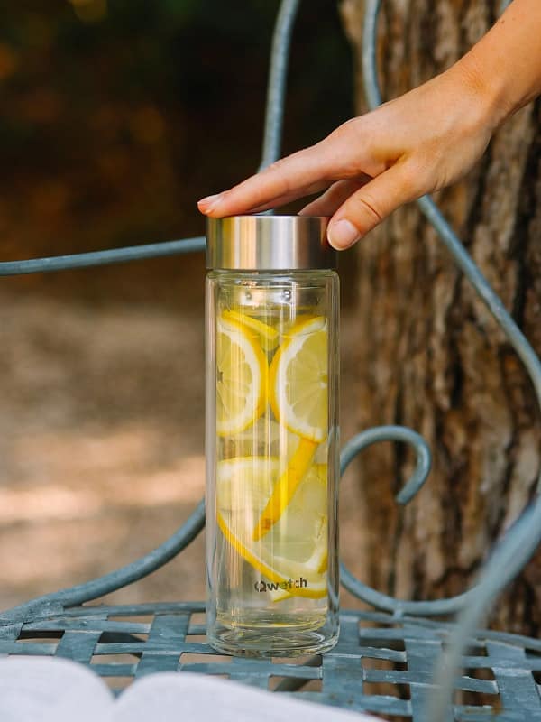 Garrafa cha vidro c tampa