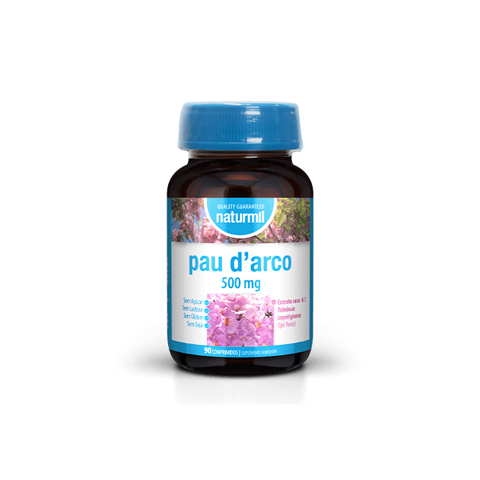 Pau d'Arco 500 mg Suplemento Alimentar Naturmil Sistema Imunitário Pau d'Arco 500 mg Suplemento Alimentar Naturmil Sistema Imunitário