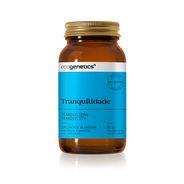 Tranquilidade 60comp ecogenetics Tranquilidade, suplemento alimentar sem glúten, vegan
