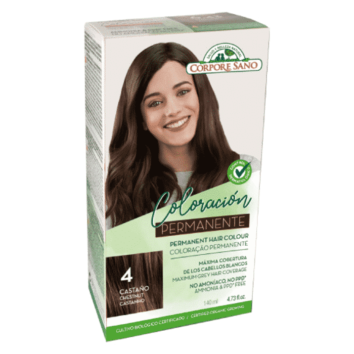 Coloracao Corpore Sano 4 (Cast) Coloração Permanente 4. Castanho, sésamo, com ingredientes biológicos