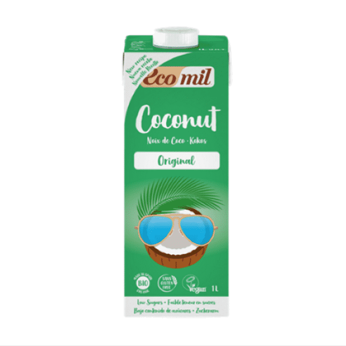 Leite de Coco C Agave 1LT Bio Ecomil Leite de Coco com Agave, ingredientes biológicos, sem glúten, vegan e vegetariano