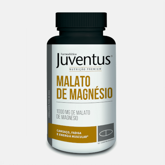 Malato de magnésio 100mg 60 comprimidos Juventus Malato de Magnésio, suplemento alimentar para cansaço, fadiga e energia muscular